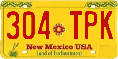 NM license plate 304TPK