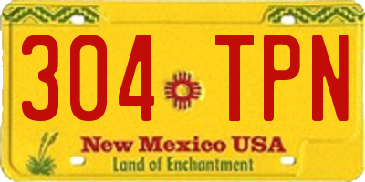 NM license plate 304TPN