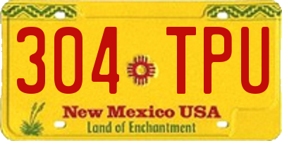 NM license plate 304TPU