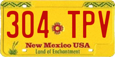 NM license plate 304TPV