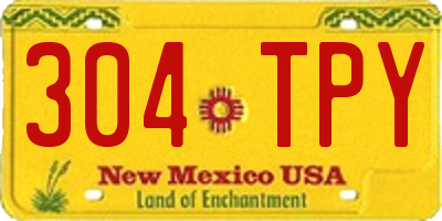 NM license plate 304TPY