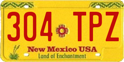 NM license plate 304TPZ