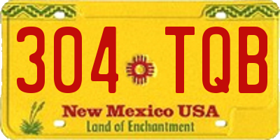 NM license plate 304TQB