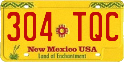 NM license plate 304TQC