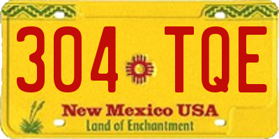 NM license plate 304TQE