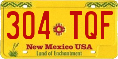 NM license plate 304TQF