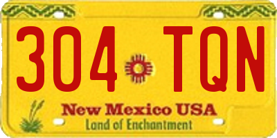 NM license plate 304TQN