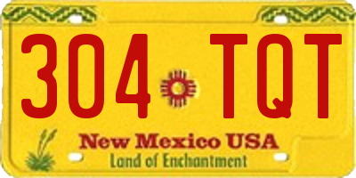 NM license plate 304TQT
