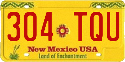 NM license plate 304TQU