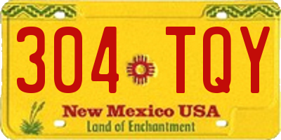 NM license plate 304TQY