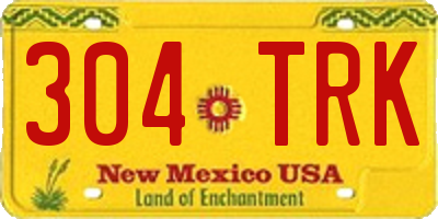NM license plate 304TRK