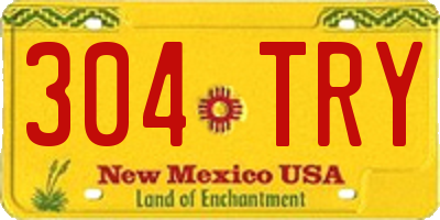 NM license plate 304TRY