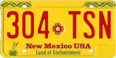 NM license plate 304TSN