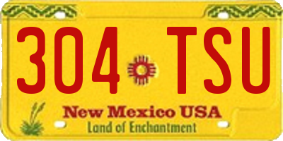 NM license plate 304TSU