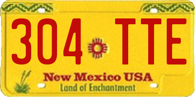 NM license plate 304TTE