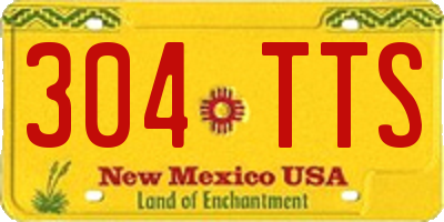NM license plate 304TTS