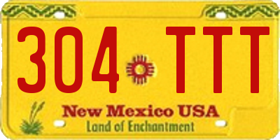 NM license plate 304TTT