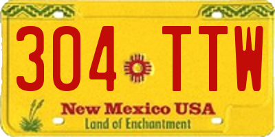NM license plate 304TTW