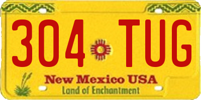 NM license plate 304TUG