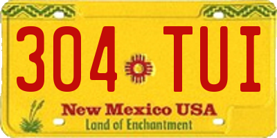 NM license plate 304TUI