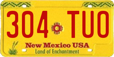 NM license plate 304TUO