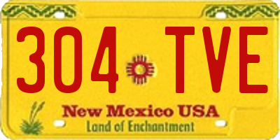 NM license plate 304TVE