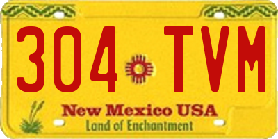 NM license plate 304TVM