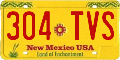 NM license plate 304TVS
