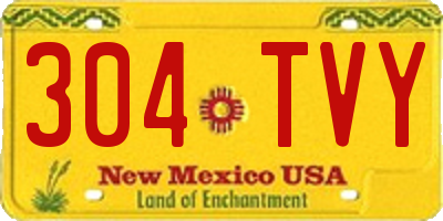 NM license plate 304TVY