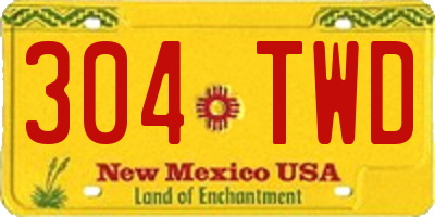 NM license plate 304TWD