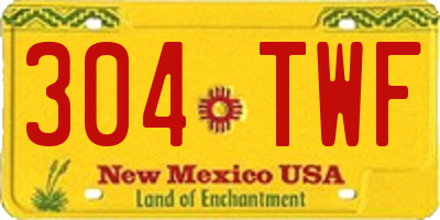 NM license plate 304TWF