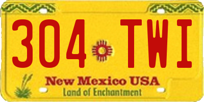 NM license plate 304TWI
