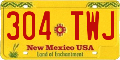 NM license plate 304TWJ