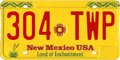 NM license plate 304TWP