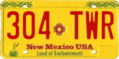 NM license plate 304TWR
