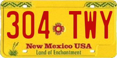 NM license plate 304TWY