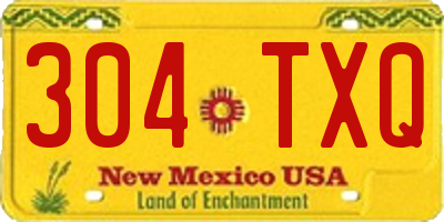 NM license plate 304TXQ