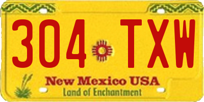 NM license plate 304TXW