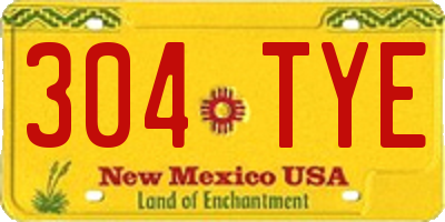 NM license plate 304TYE