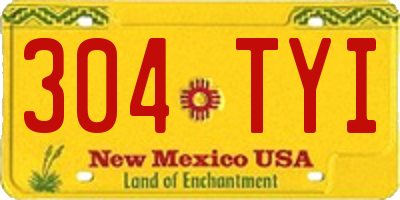 NM license plate 304TYI