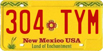 NM license plate 304TYM