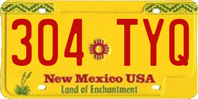 NM license plate 304TYQ