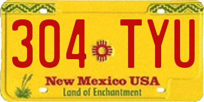 NM license plate 304TYU
