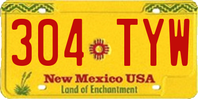 NM license plate 304TYW