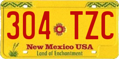NM license plate 304TZC