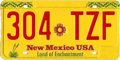 NM license plate 304TZF