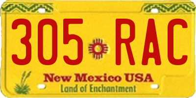 NM license plate 305RAC