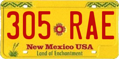 NM license plate 305RAE