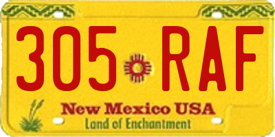 NM license plate 305RAF