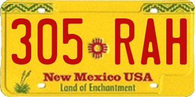 NM license plate 305RAH